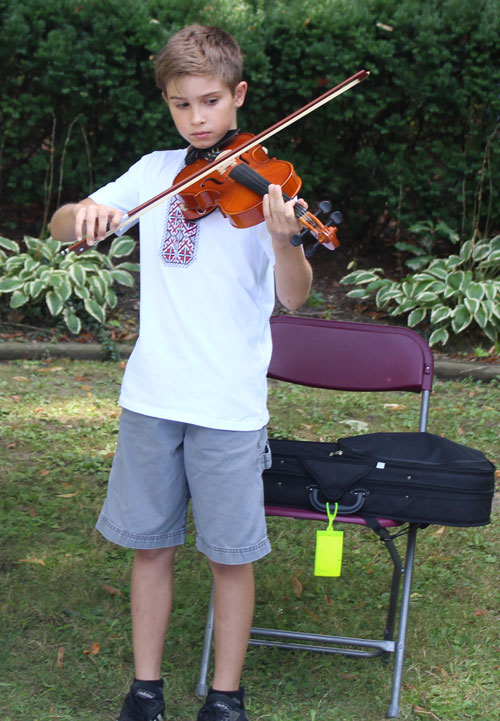 Slovak boy playing violin